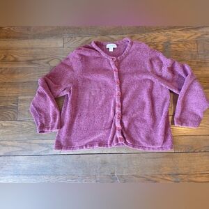 Christopher & Banks Dusty Rose Button-Front Cardigan